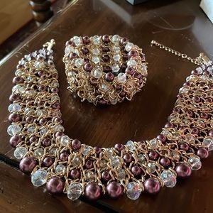 Fashion choker necklace and bracelet